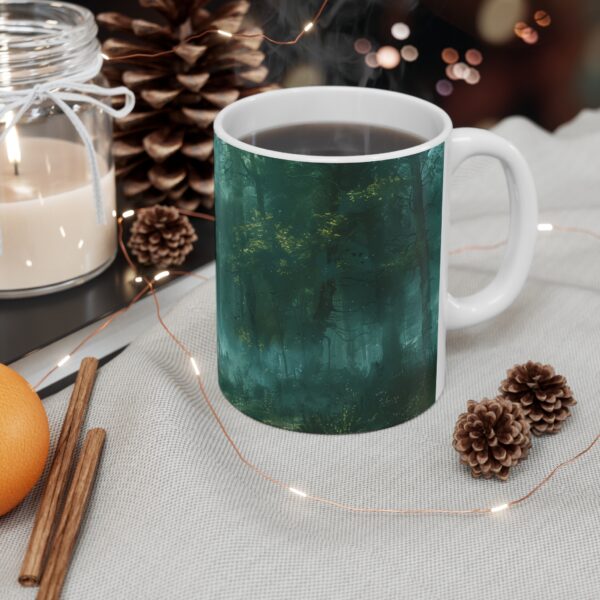 Ghostly Haunted Forest Mug 11oz White Mug - Image 4