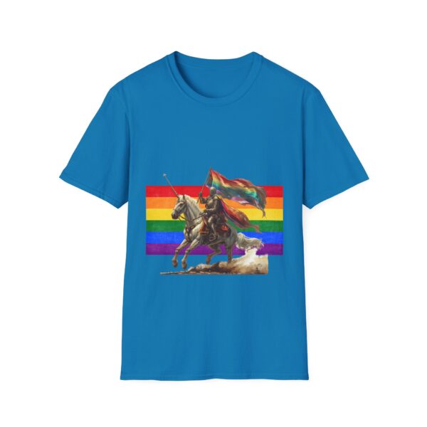 Knight Riding Unicorn T-Shirt - Rainbow Flag Fantasy Tee - Magical Adventure Shirt for Dreamers - Image 10
