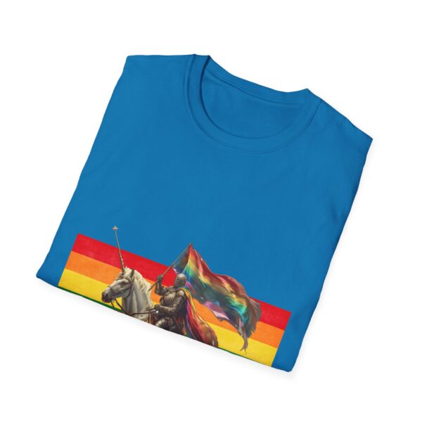 Knight Riding Unicorn T-Shirt - Rainbow Flag Fantasy Tee - Magical Adventure Shirt for Dreamers - Image 13