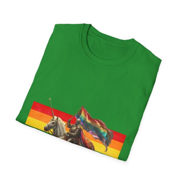 Knight Riding Unicorn T-Shirt - Rainbow Flag Fantasy Tee - Magical Adventure Shirt for Dreamers - Image 9