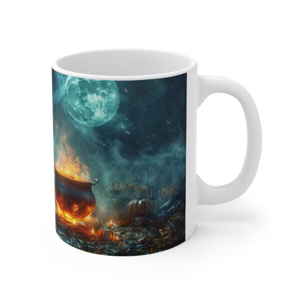 Witch's Brew Cauldron Mug perfect gift for Halloween her, coven, 11oz White Mug - Image 3