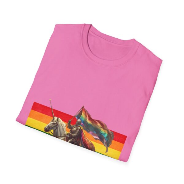 Knight Riding Unicorn T-Shirt - Rainbow Flag Fantasy Tee - Magical Adventure Shirt for Dreamers - Image 17